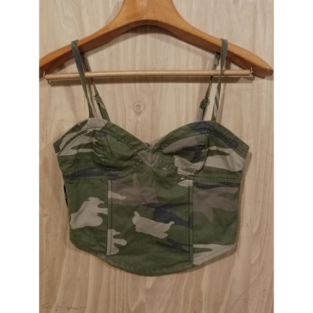 Forever 21 Camouflage Bustier Crop Size Small‎ Adult Women.